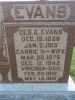Headstone for George E, Carrie V (Richards) and Caroline Virginia Evans