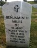 Headstone for Benjamin Hollis Miles