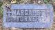Headstone for Margaret Susannah (Miles) Turner