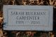 Headstone for Sarah Anne (Buckman) Carpenter