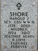 Headstone for Harold Junior and Mildred Dyrice (Tracy) Shore